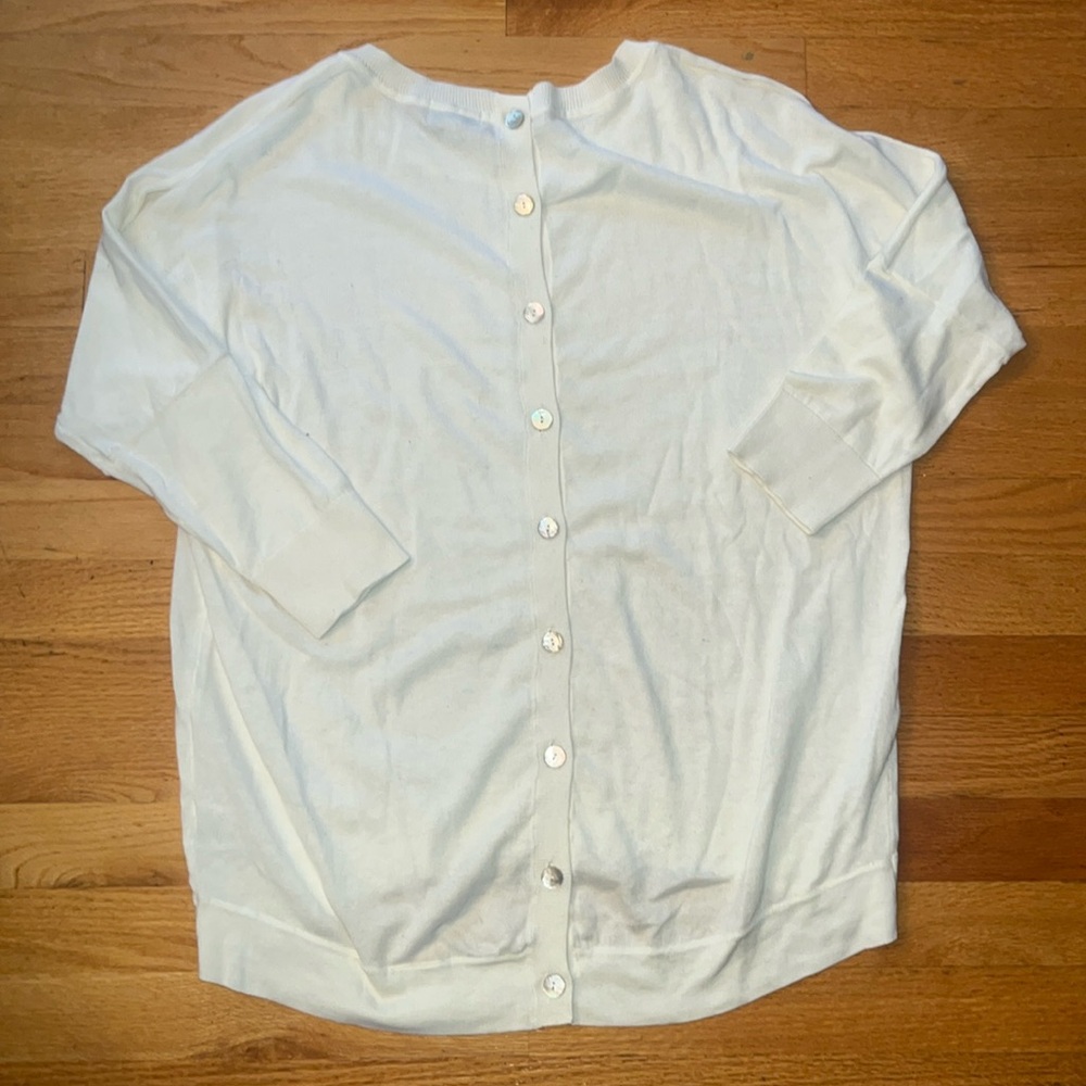 jigsaw funky buttoned quarter sleeve baggy sweater